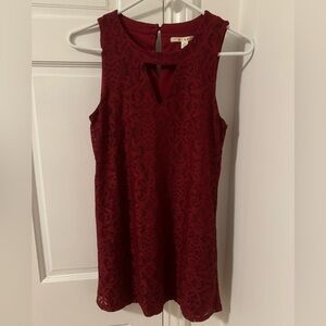 Miami Red Lace Keyhole Mini Dress